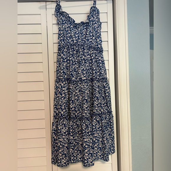 Dark Blue Flower Sundress, Size M - Picture 2 of 2